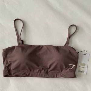 Gymshark Rose Taupe Bandeau Sports Bra Size M